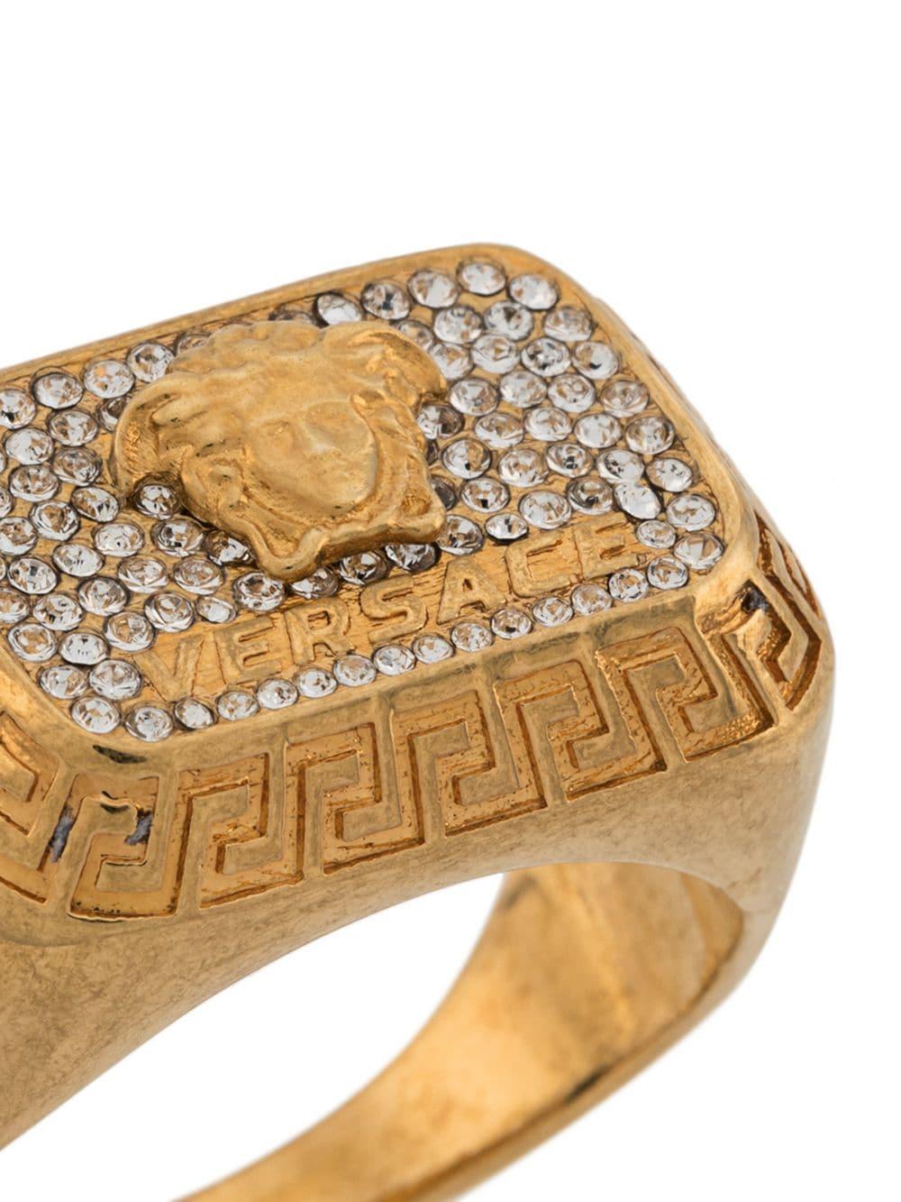 Versace Bejeweled Medusa Ring in Gold (Metallic) for Men - Lyst