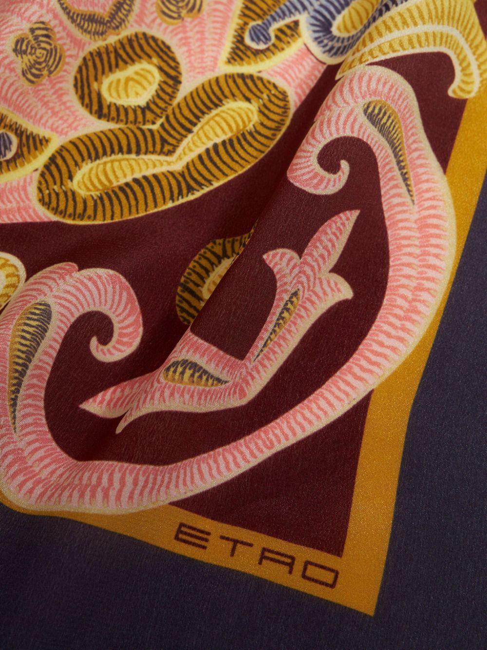 Etro レディース レッド ペイズリー シルクポンチョ セーター Etro レディース レッド ペイズリー シルクポンチョ セーター