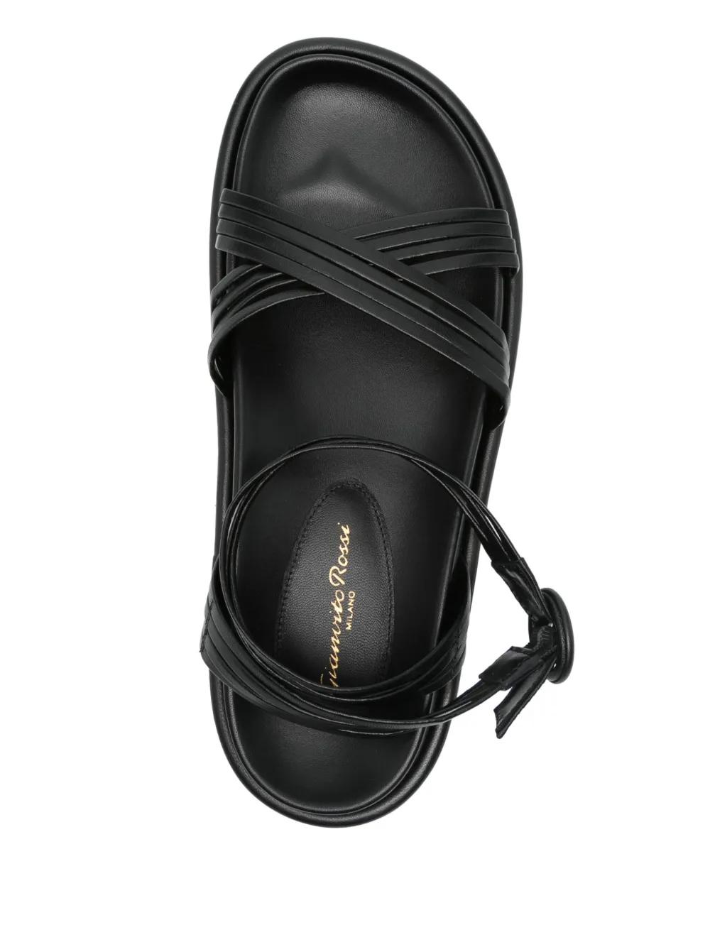 【GIANVITO ROSSI】JUNO◆ブラックレザー◆フラットサンダル Flats JUNO 05 | Gianvito Rossi