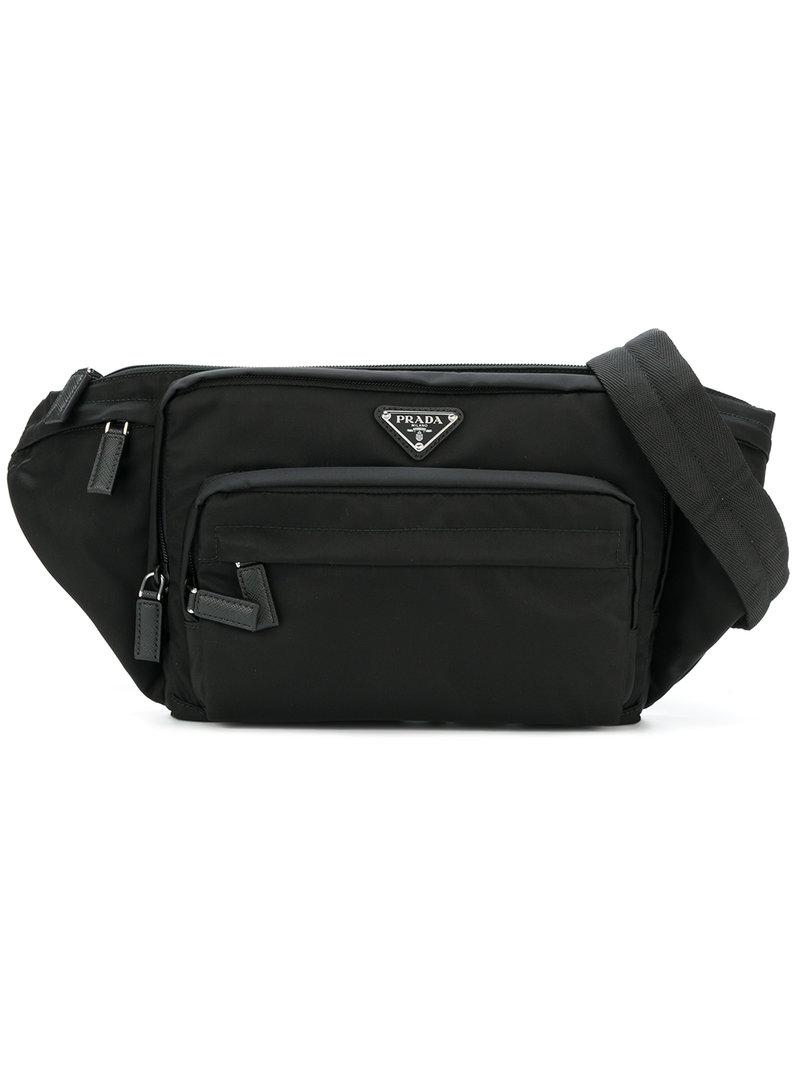 Prada Synthetic Nylon Belt Bag in Black for Men | Lyst