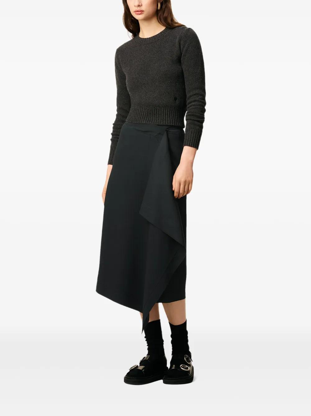 スカート AMI PARIS BLACK POLYESTER SKIRT Ami Paris Black Polyester Skirt With Pleats – LOZURI®