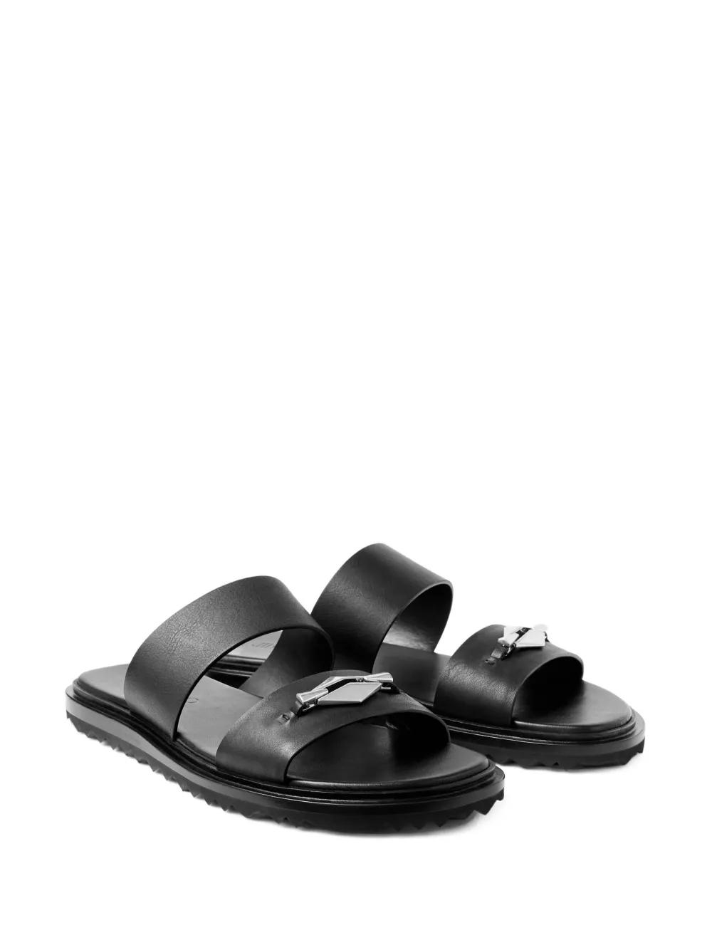 サンダル JIMMY CHOO Men Sandals Black SKYE70CLF BLACK Skye 70 | Black Leather Sandals | JIMMY CHOO