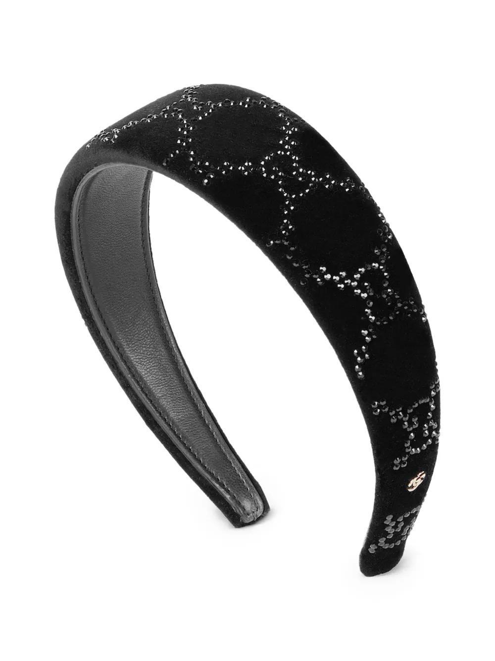 Gucci Patterned Embellished Headband in Black | Lyst display picture 1
