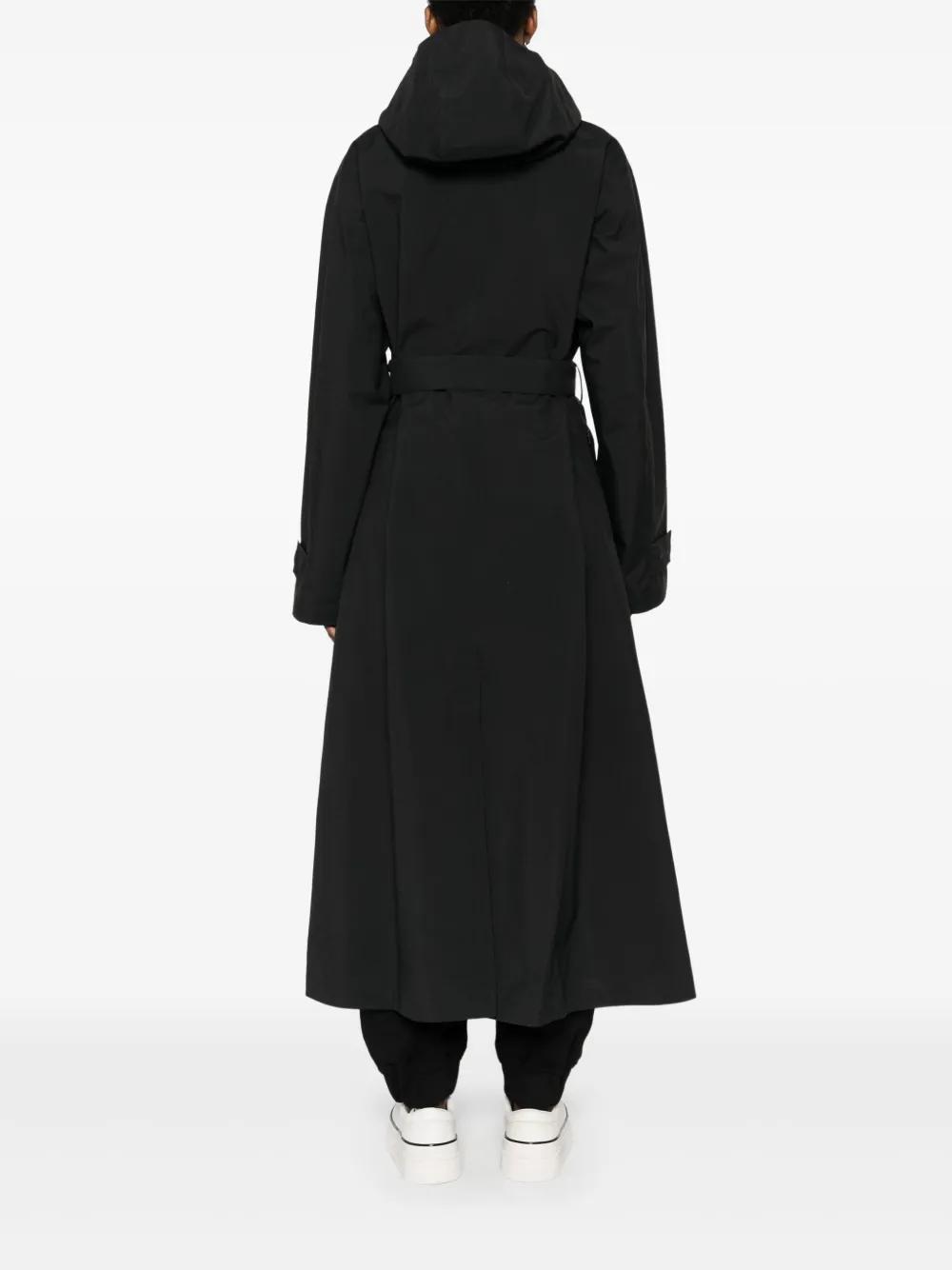 Y's double Zip Long coat Angola Black 3 Flared Maxi Wool Coat