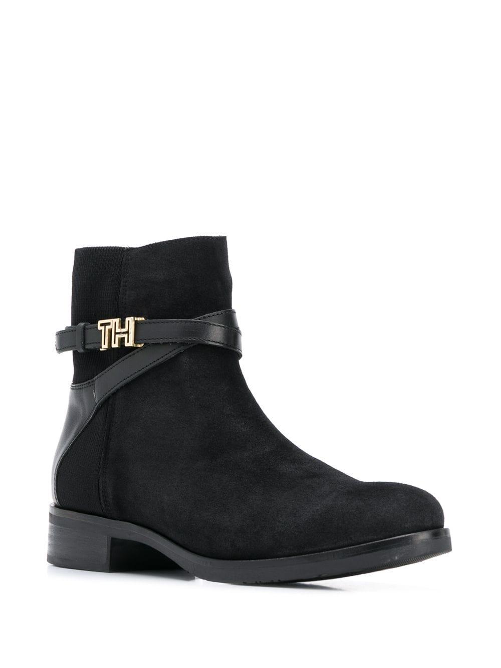 tommy hilfiger heeled hardware detail boots