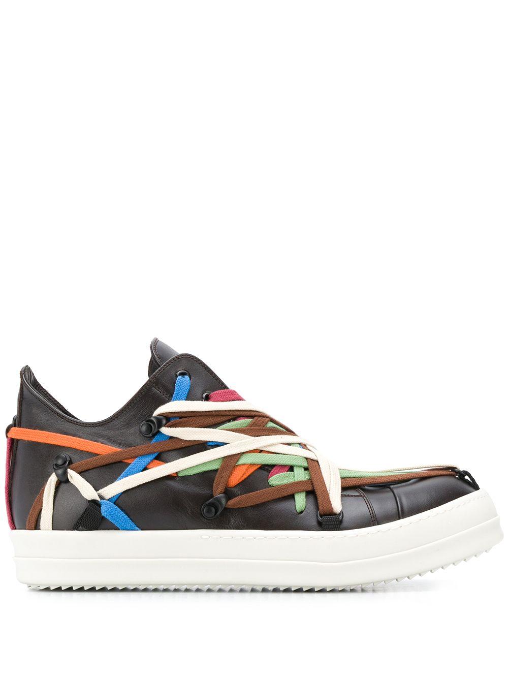 Rick Owens Multi-coloured Lace Sneakers in Brown for Men - Lyst