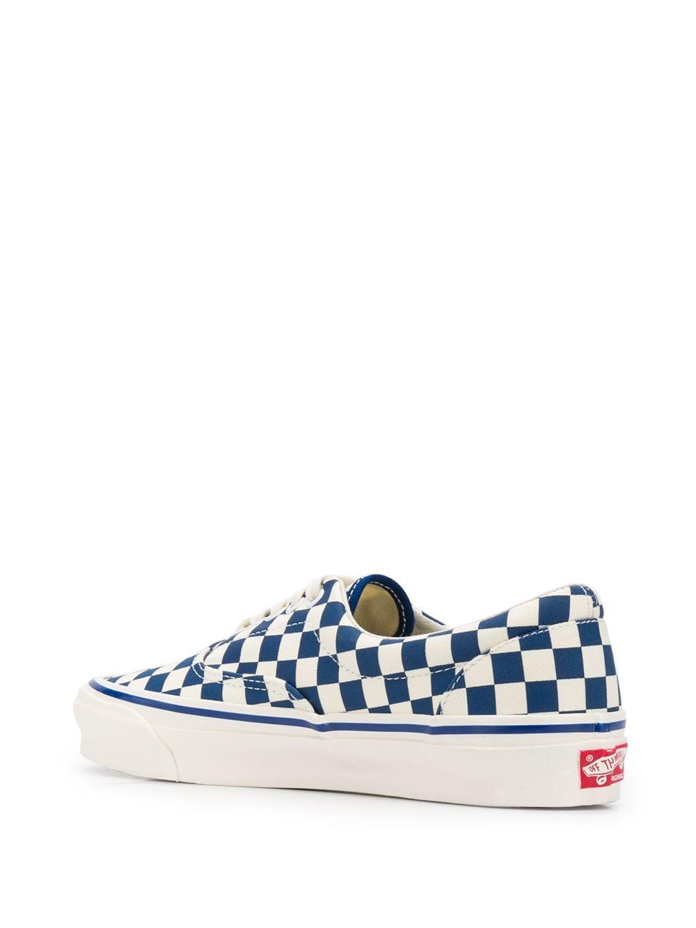 Vans Rubber Checkerboard Lace-up Sneakers in Blue | Lyst