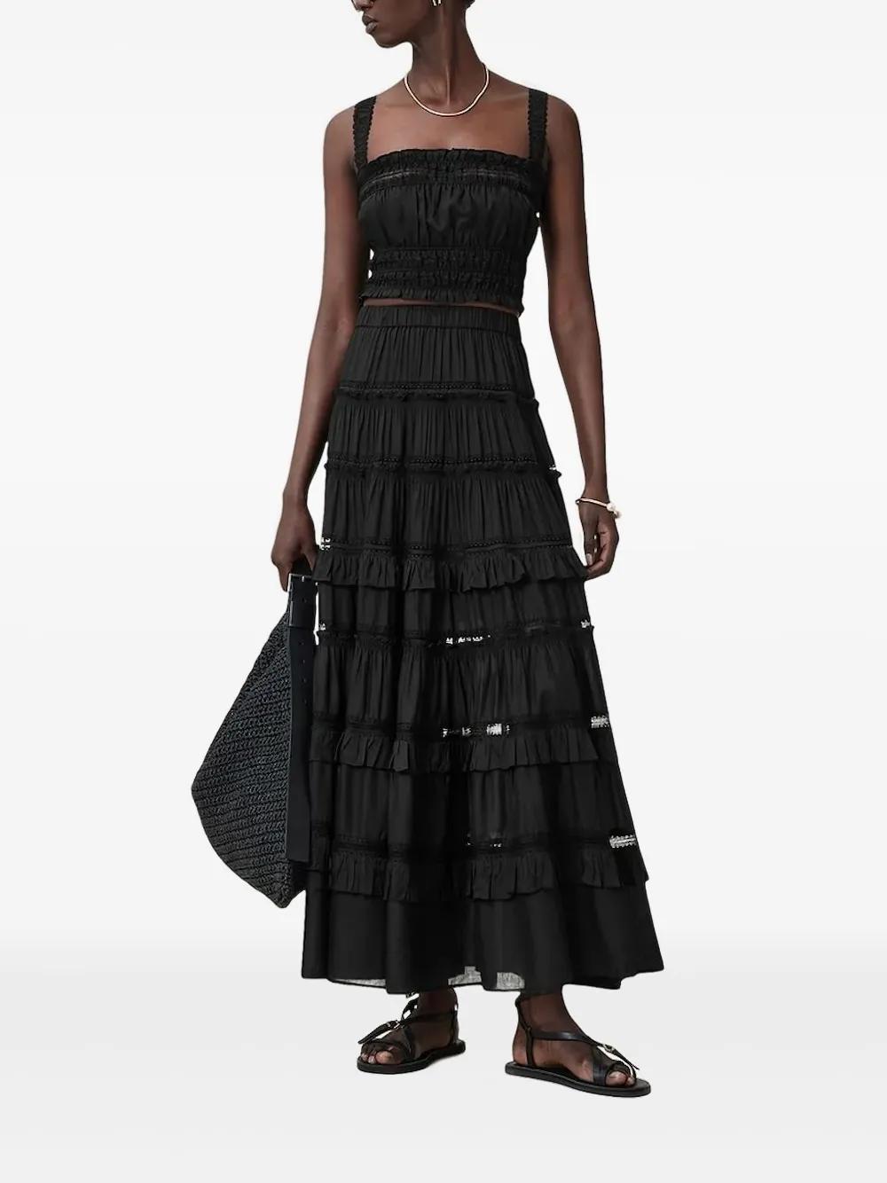 Tunique Haut Femme All Saints – Noir Sans Manches – Taille UK 6 – Coton – Neuf Sans étiquettes