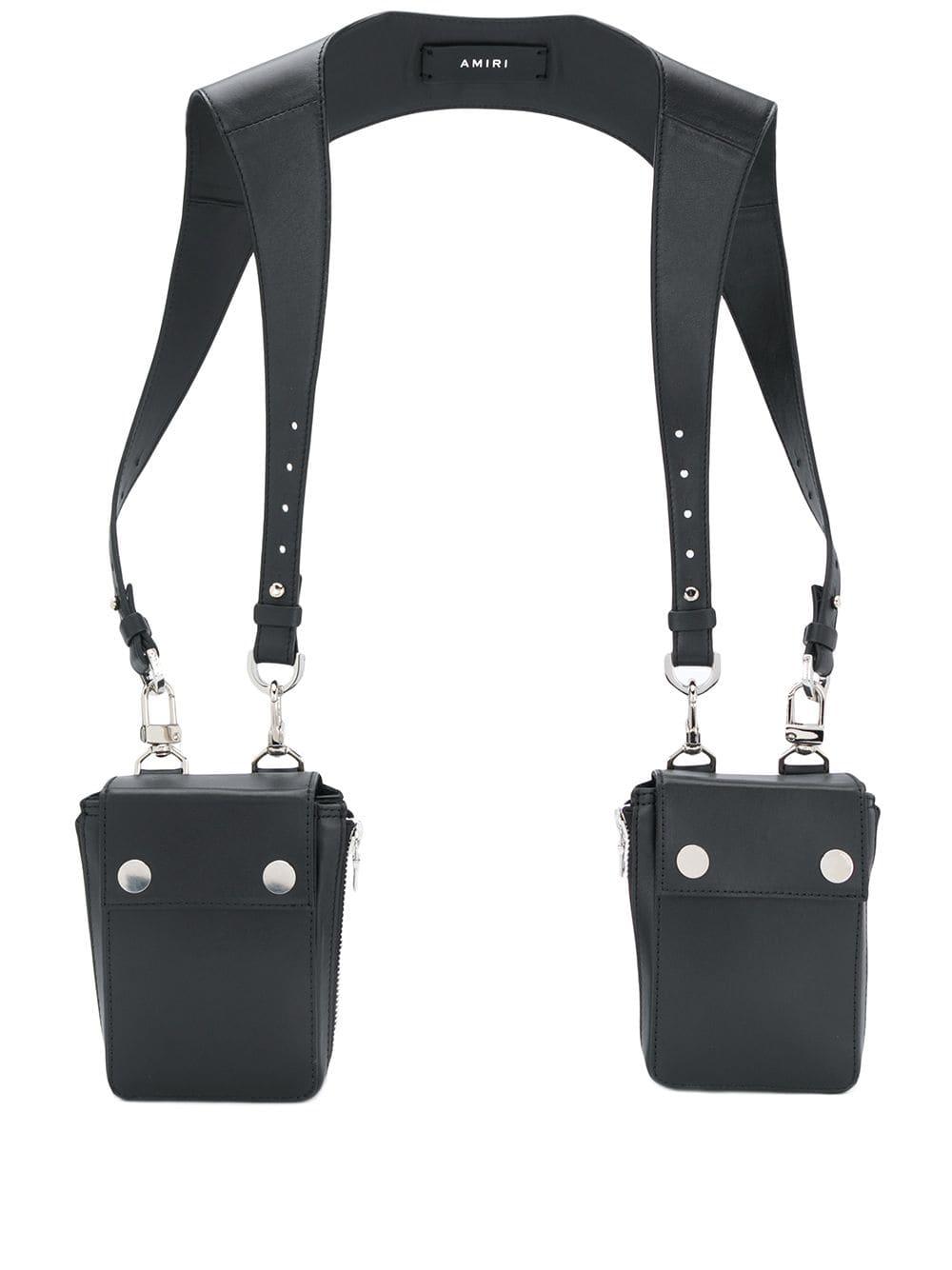 Amiri Leather Harness Bag in Black for Men