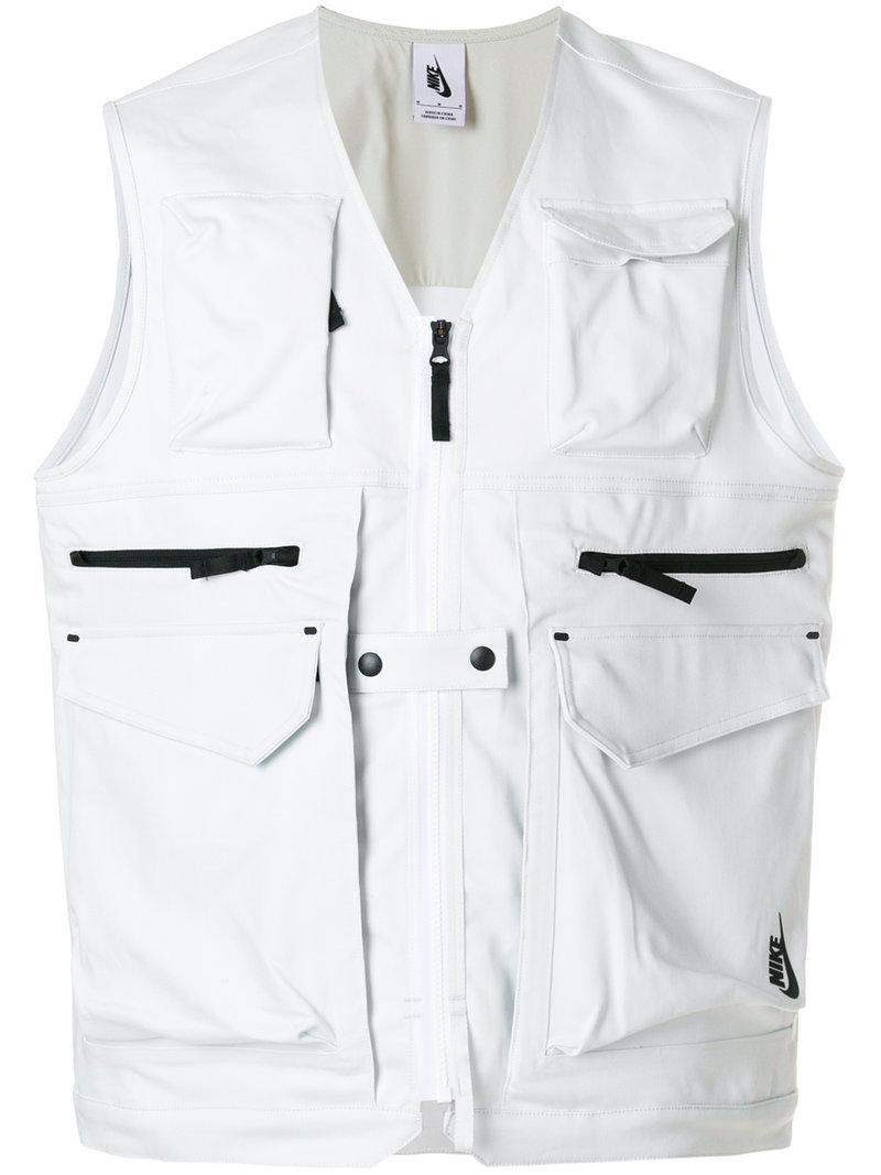 Nike Cotton Utility Vest in White for Men | Lyst