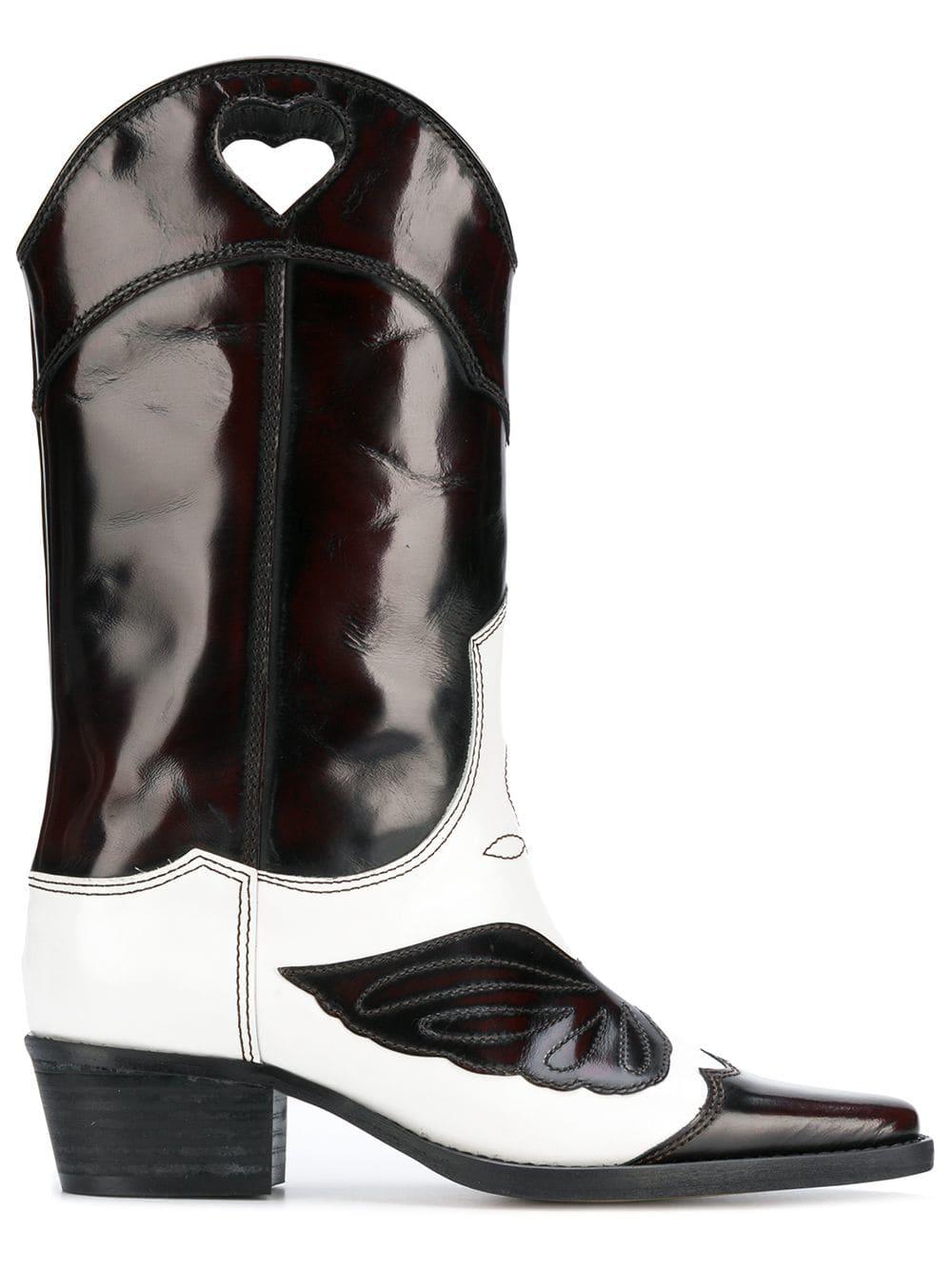 Botas cowboy High Texas de piel Ganni de color Marrón | Lyst