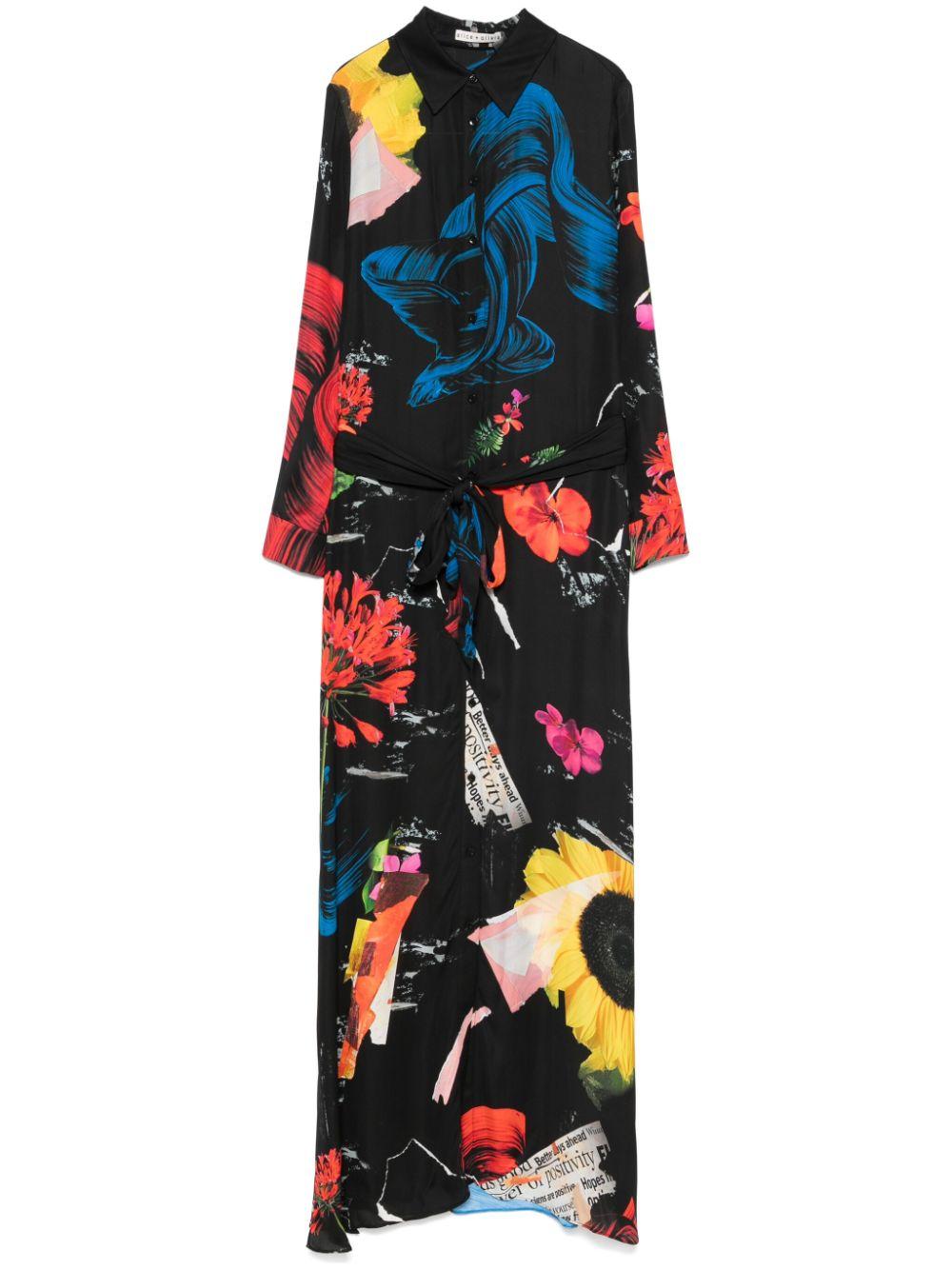 Alice + Olivia レディース ブラック Chassidy シャツドレス ワンピース