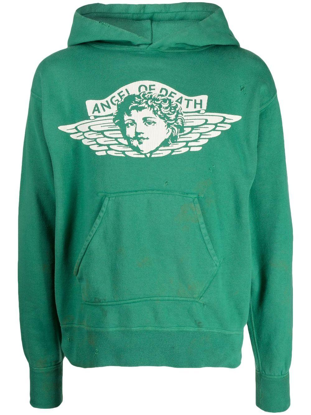 SAINT Mxxxxxx Angel Of Death Cotton Hoodie in Green for Men | Lyst