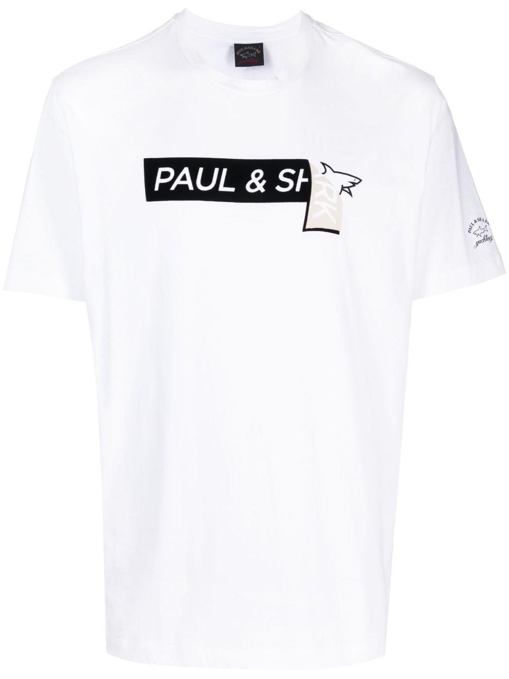 Paul & Shark Logo-print Cotton T-shirt in White for Men | Lyst