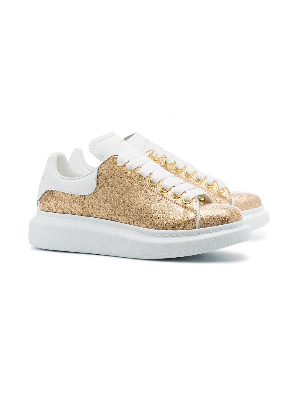 Alexander McQueen Gold Fashion Sneakers