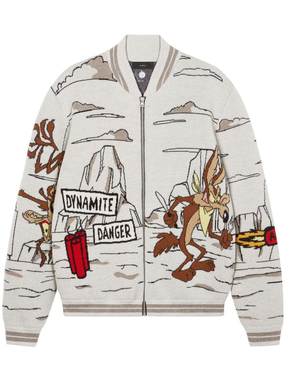 Alanui Race To The South Pole Jacquard Bomber Jacket in Grey for