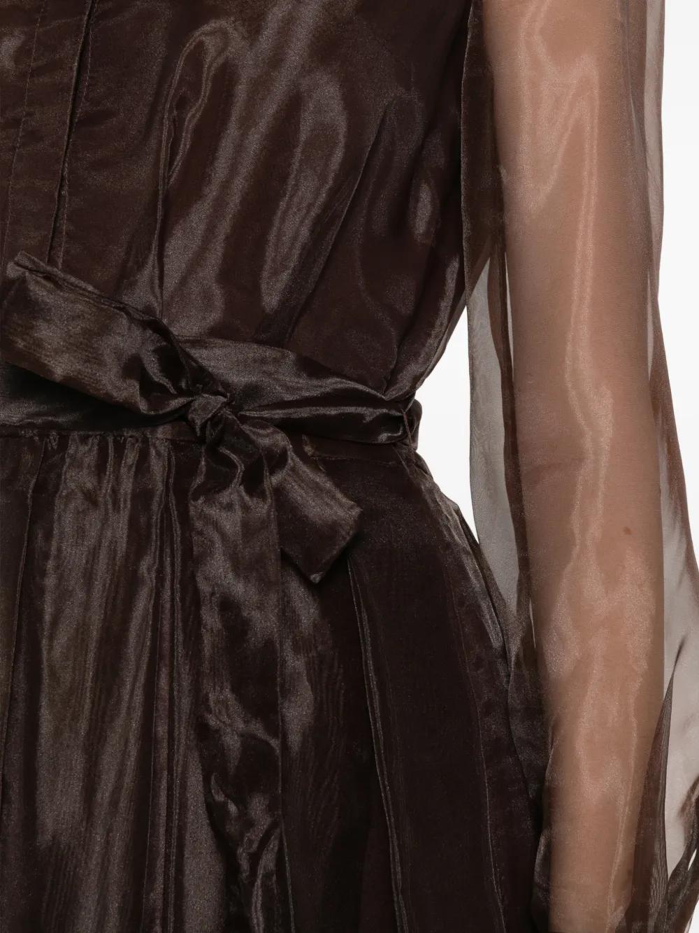 jonathan simkhai brown dress Jazz Pintuck Midi Dress - Chocolate Brown