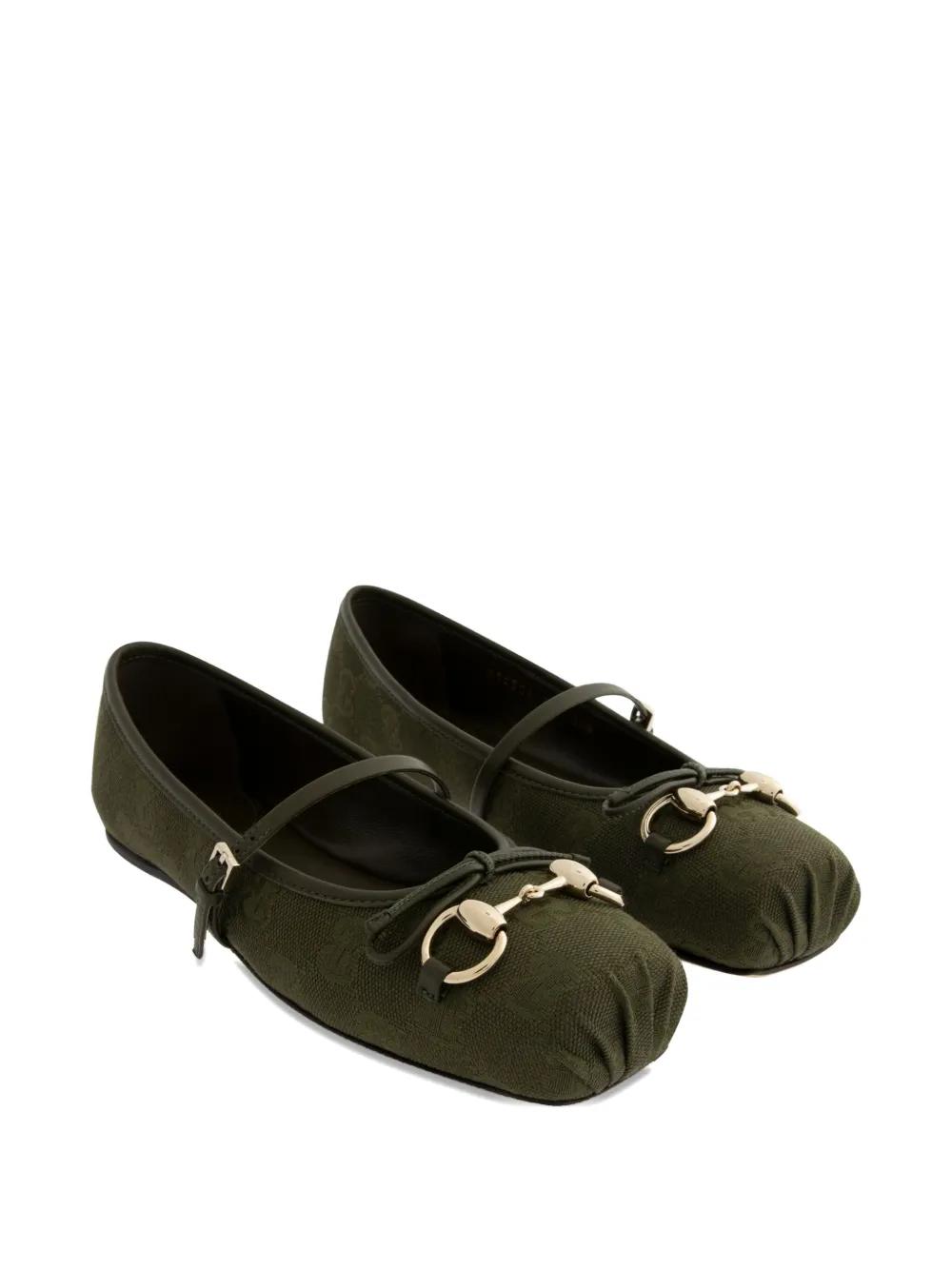 バレエシューズ GUCCI WOMENS BALLERINA WITH HORSEPIECE Women's ballet flat with Horsebit in light brown GG suede
