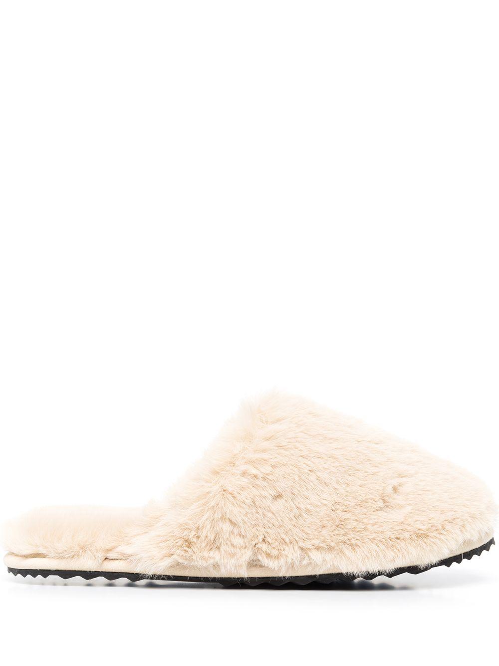 Apparis Melody Faux-fur Slippers in Natural | Lyst