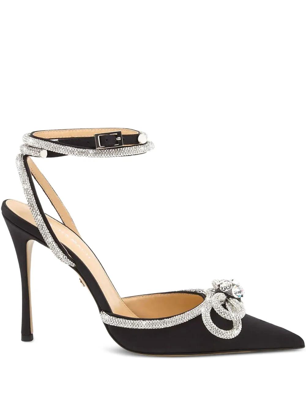 MACH & MACH 'Le Cadeau' sandals マッハアンドマッハ サンダル MACH & MACH Le Cadeau crystal-embellished satin sandals