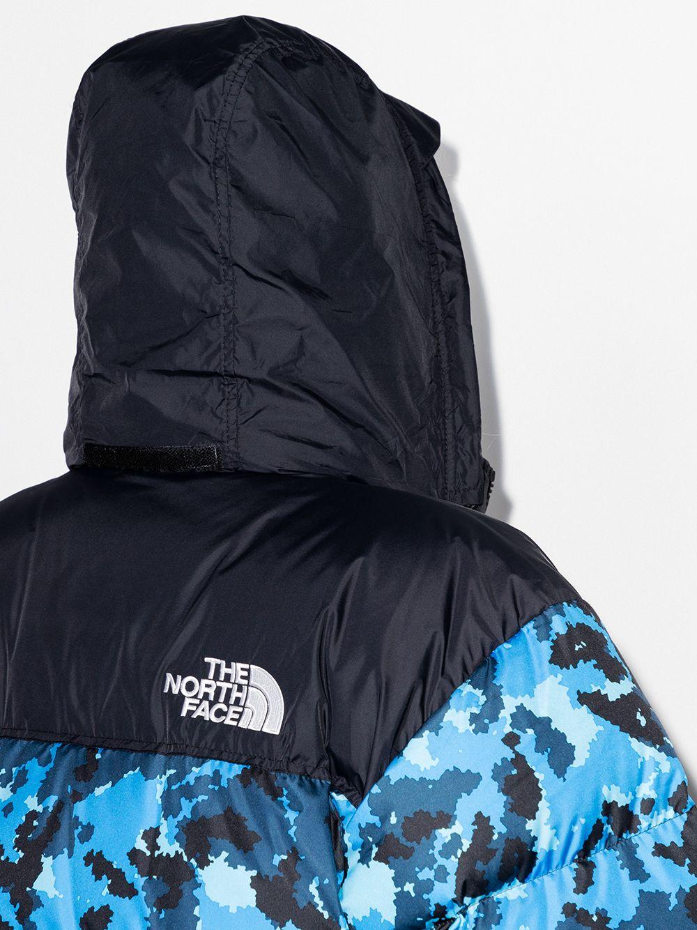 The North Face Camouflage Print Padded Jacket in Blue for Men | Lyst