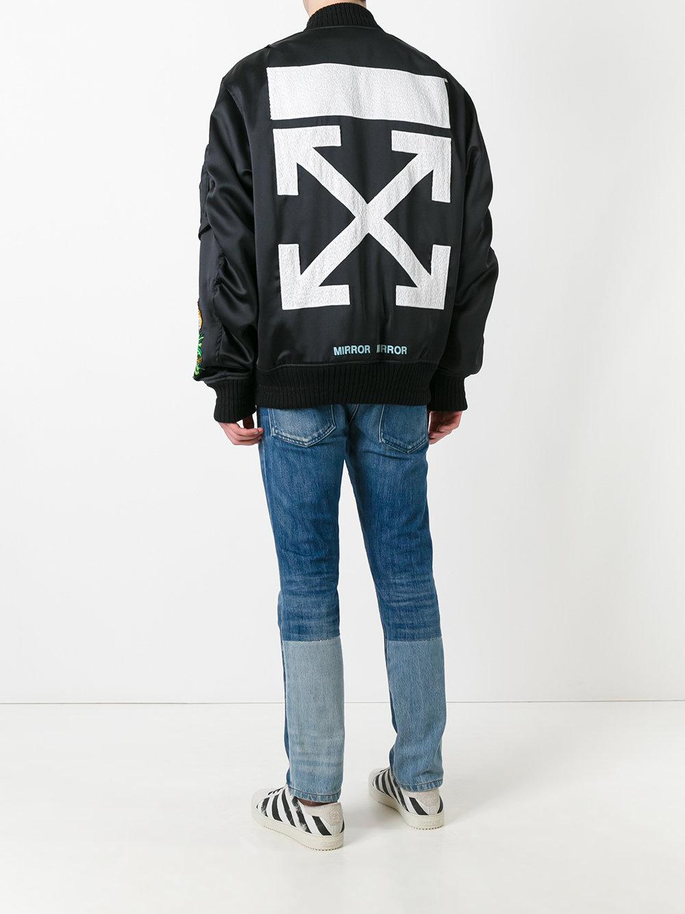 ego Vientre taiko Limpia el cuarto Off-White c/o Virgil Abloh Tiger Embroidered Bomber Jacket in Black for Men  | Lyst