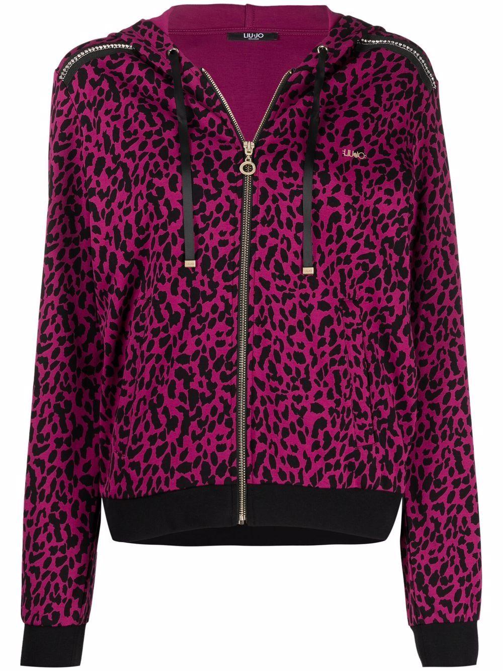 leopard zip hoodie
