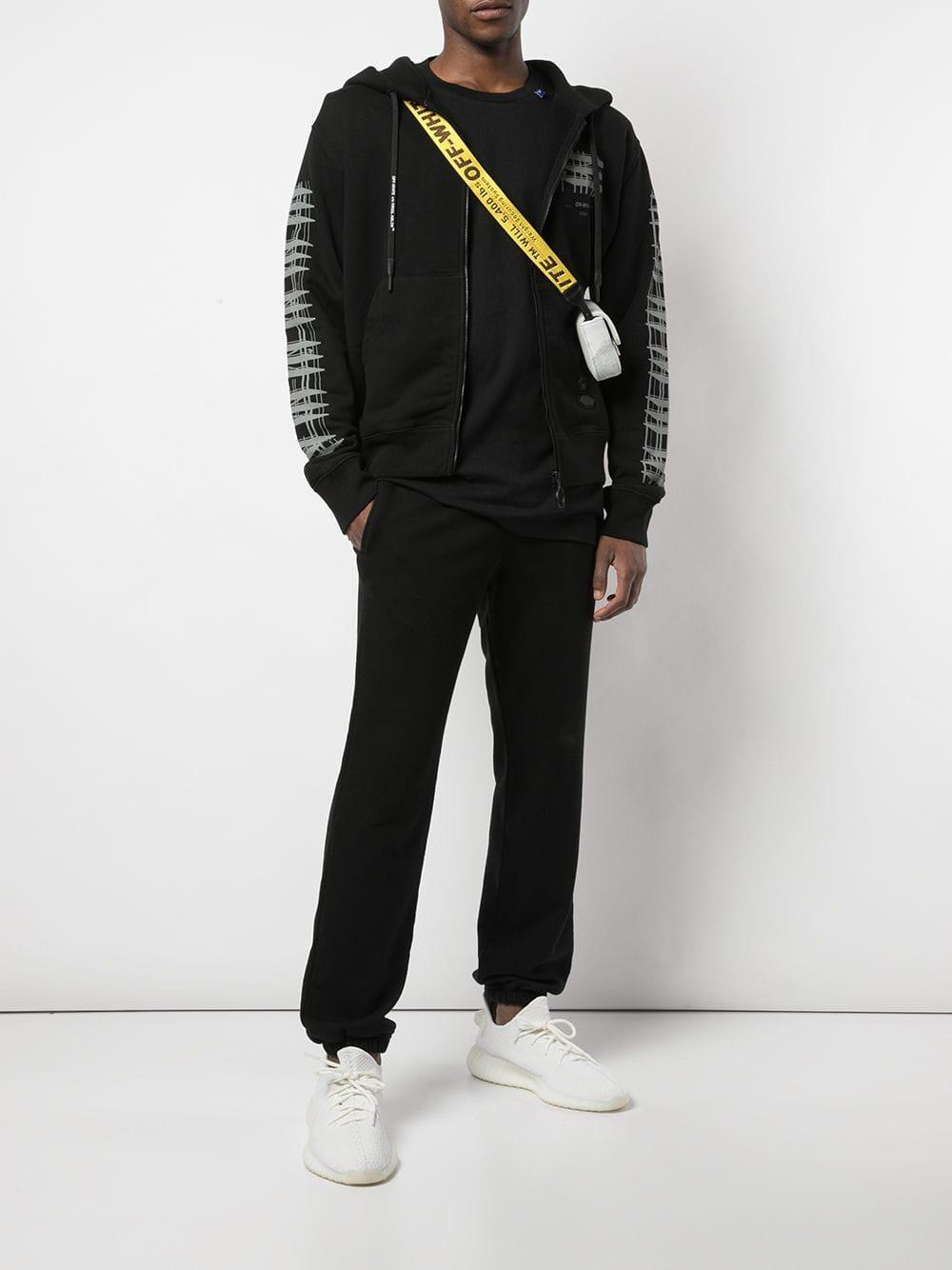 Off-White c/o Virgil Abloh Geometric Faux Fur Jacket - Black