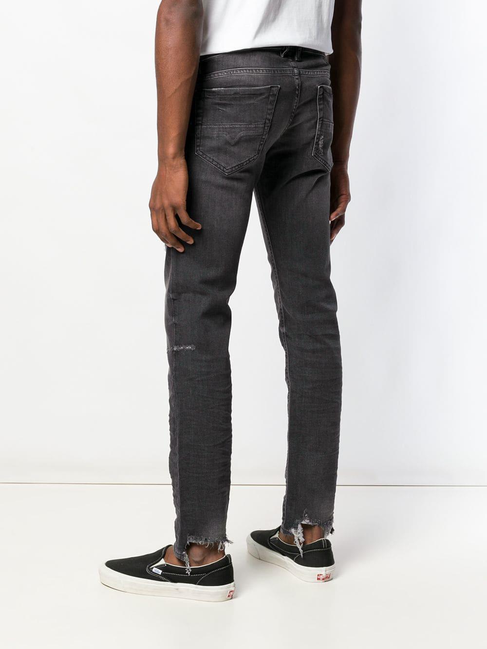 DIESEL Denim Faded Straight Leg Jeans in Grey (Gray) for Men - Lyst