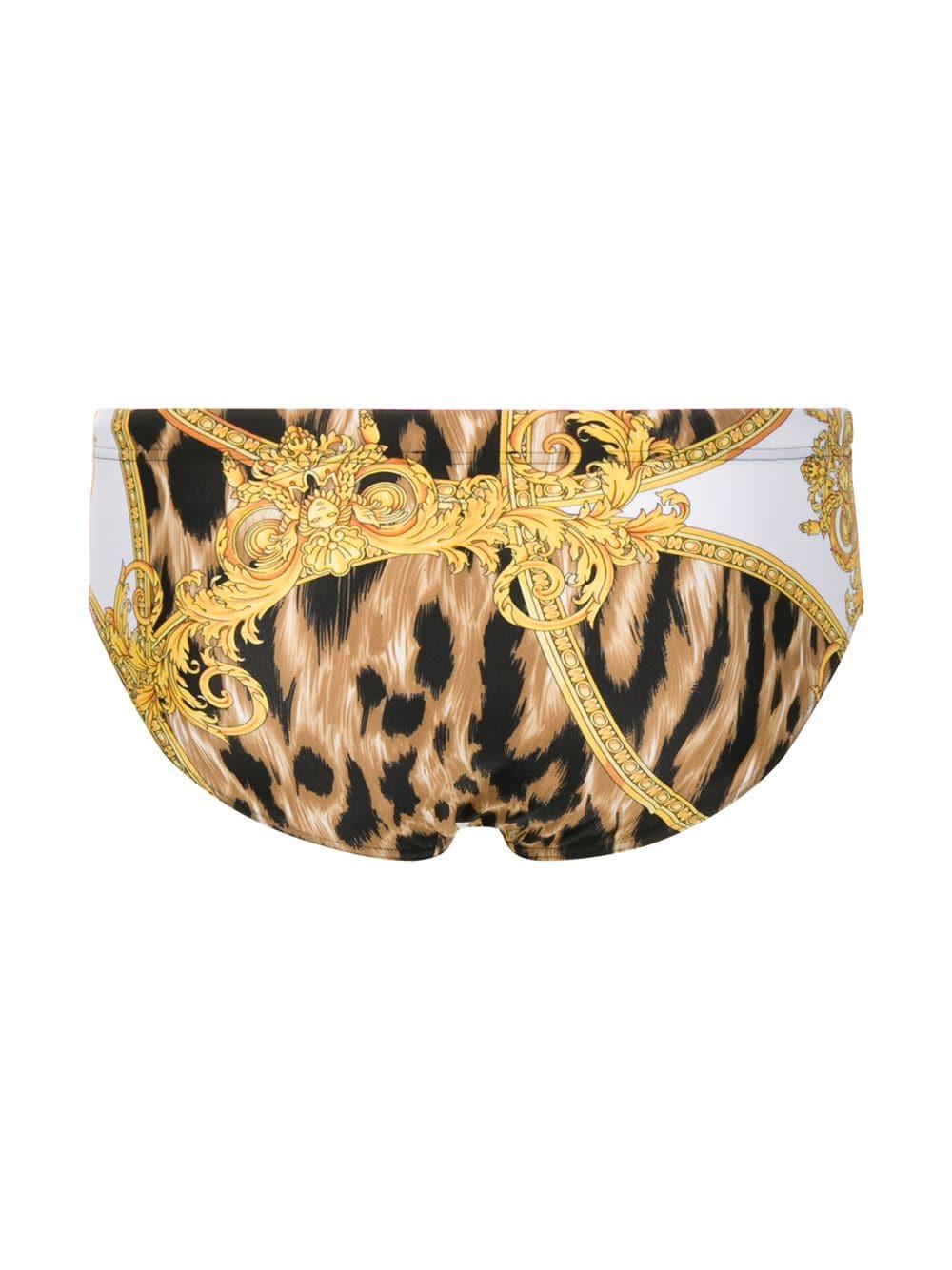 Versace Synthetic Wild Barocco Print Swim Briefs in Yellow for Men - Lyst