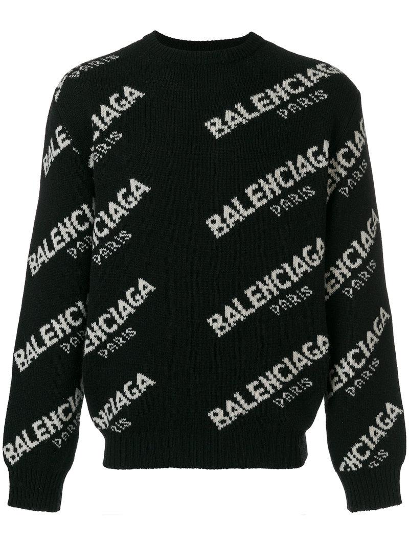 undersøgelse korrelat Forløber Balenciaga All Over Sweater in Black for Men | Lyst