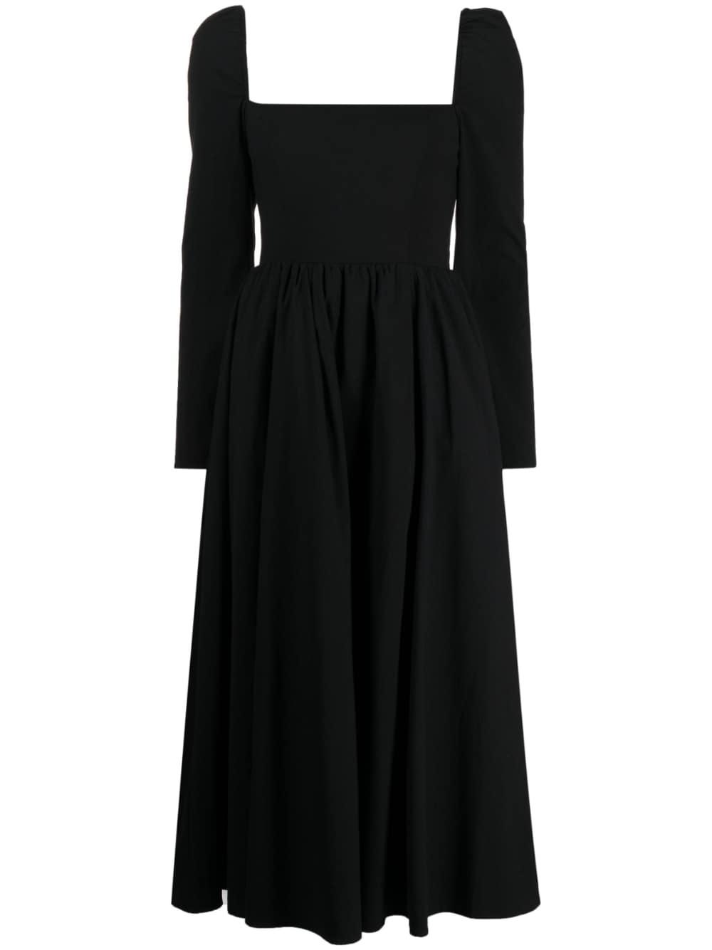 Reformation Elly Squareneck Midi Dress in Black Lyst
