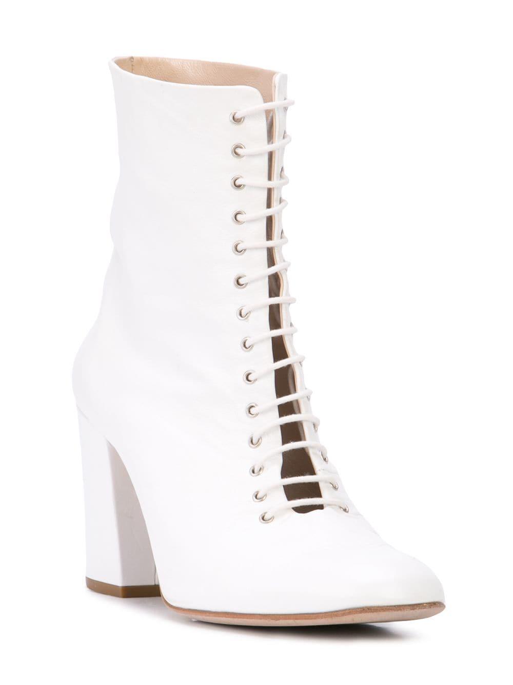 Jill Stuart Leather Lace Up Ankle Boots In White Lyst Jill Stuart Leather Lace Up Ankle Boots In White Lyst