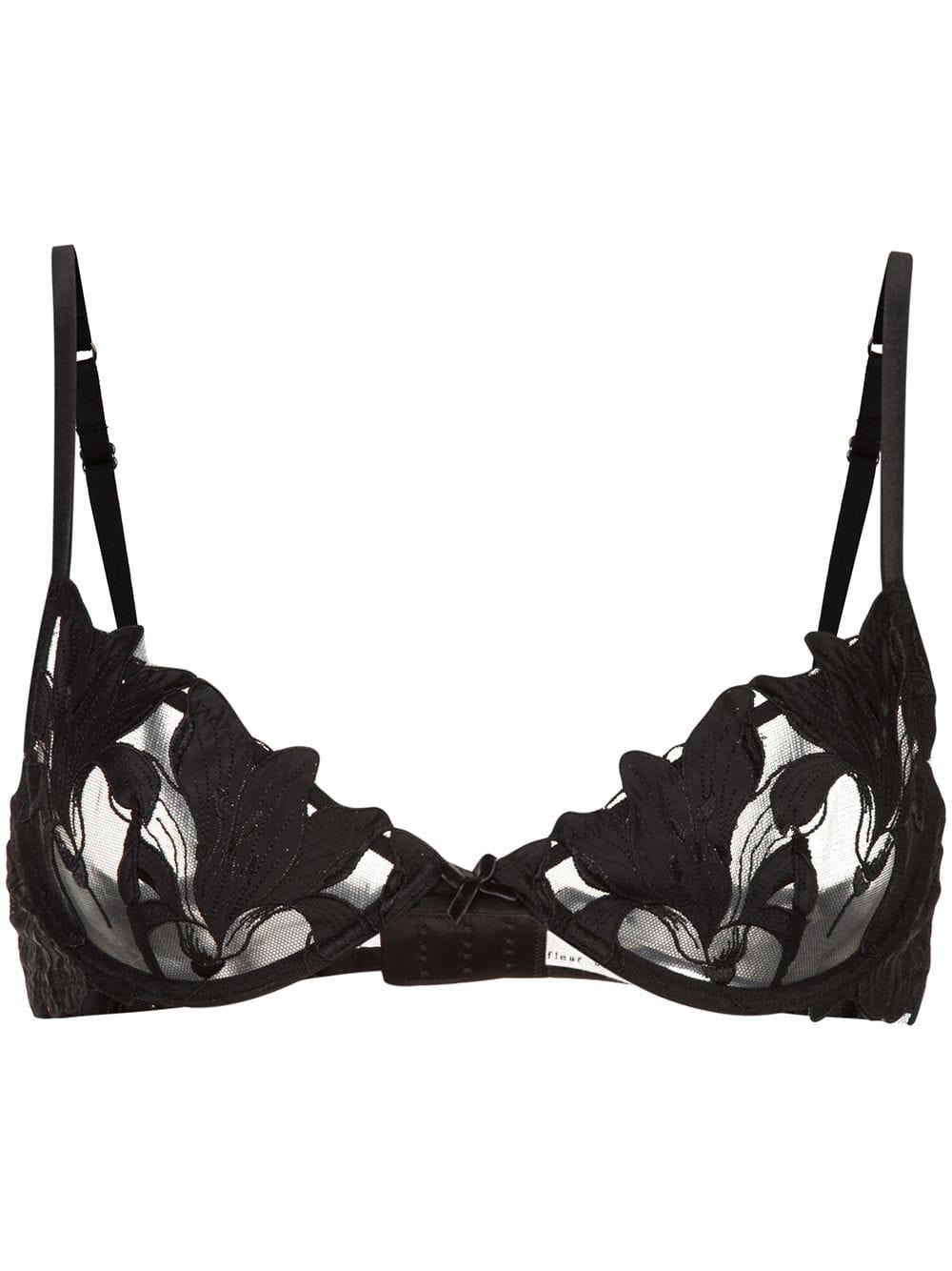 Fleur du Mal Synthetic Lily Embroidered Bra in Black - Save 40% - Lyst