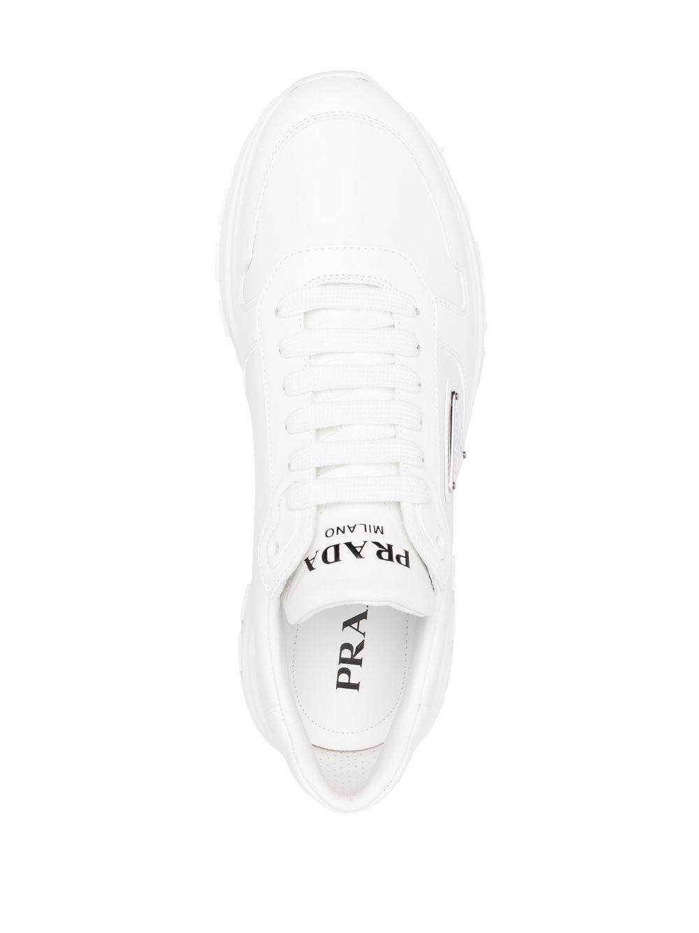 Prada Triangle logo Low top Trainers in White for Men Lyst Canada