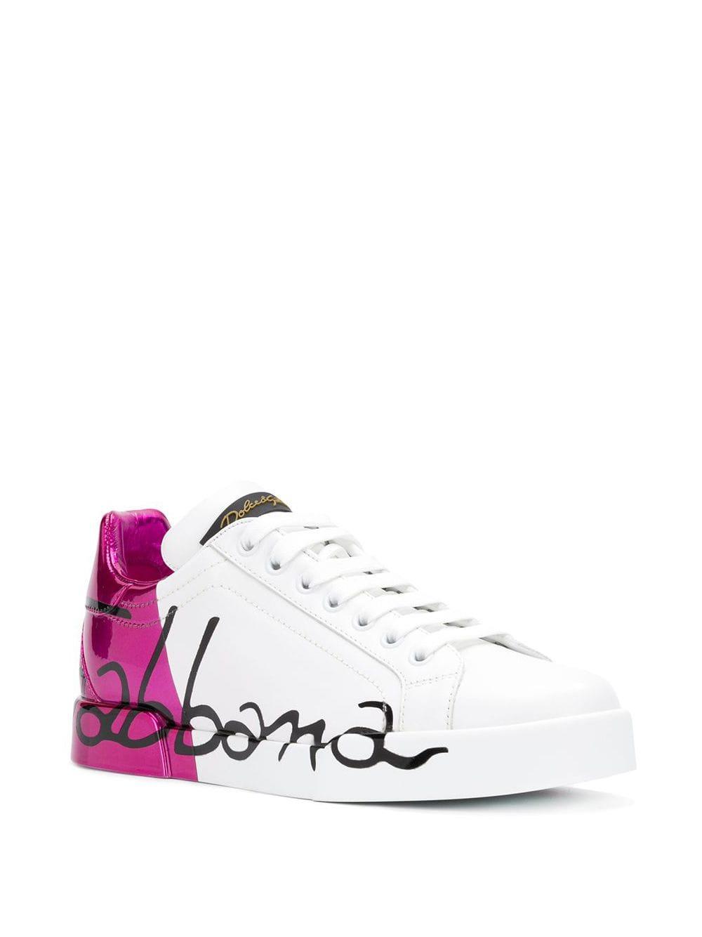 dolce and gabbana metallic sneakers