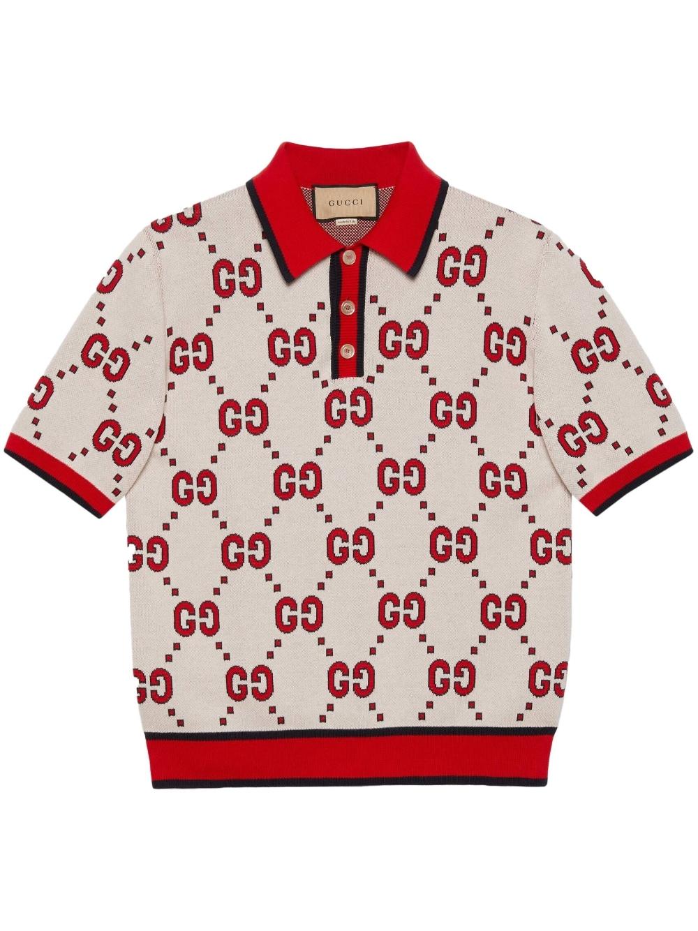 Gucci GG Cotton Polo T-shirt in Red for Men | Lyst