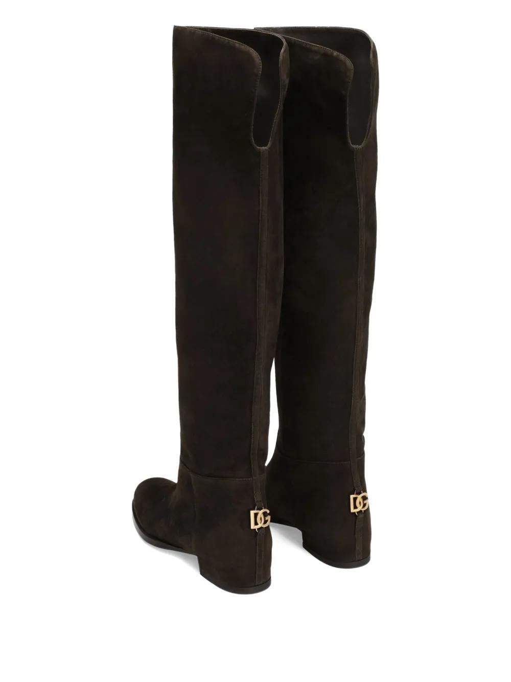 【関税＆送料込み】Dolce & Gabbana Suede Knee High Boots Dolce & Gabbana High Boots With Suede | Sendegaro FR