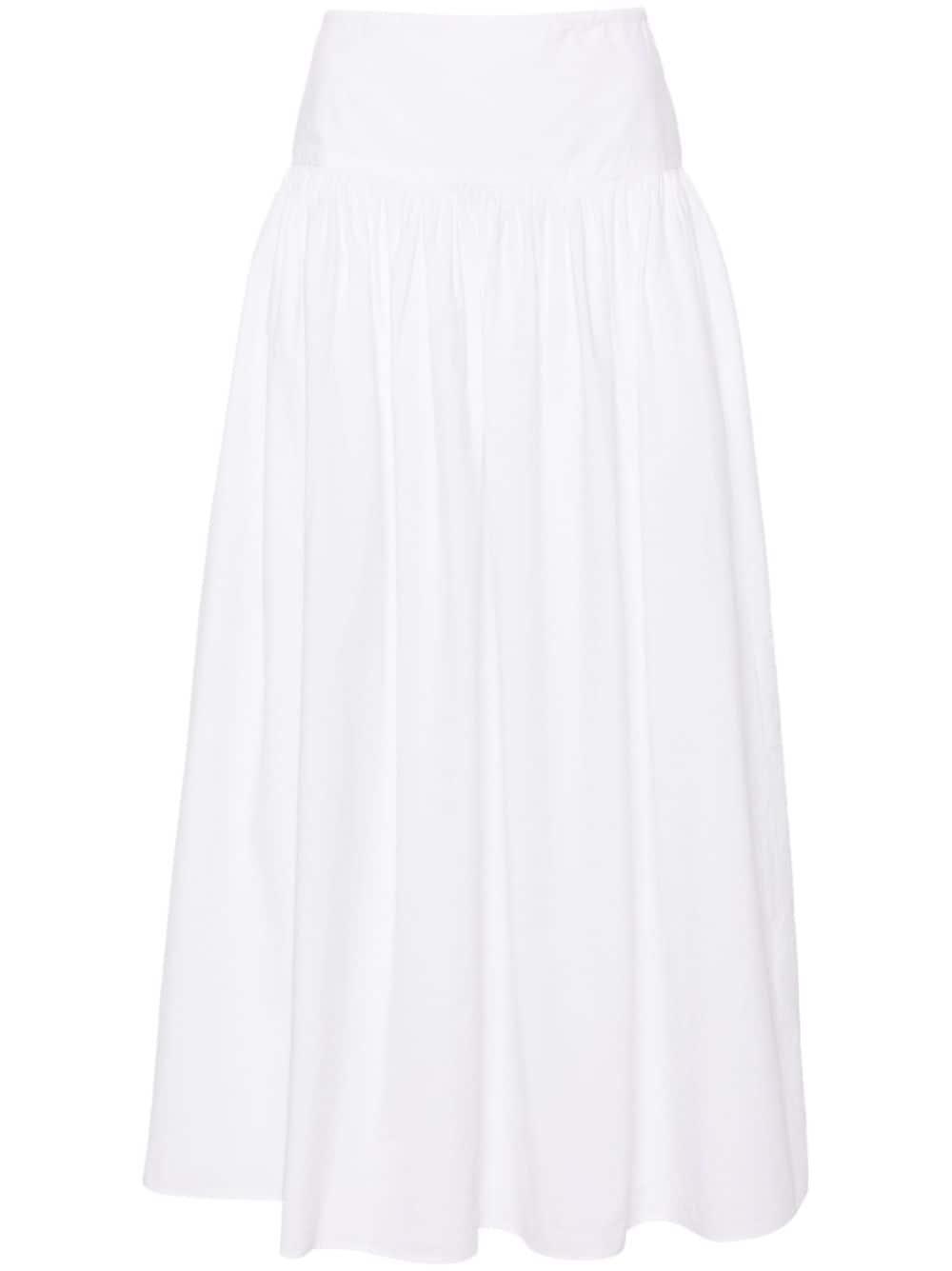 The Row Leddie A-line Cotton Skirt in White | Lyst