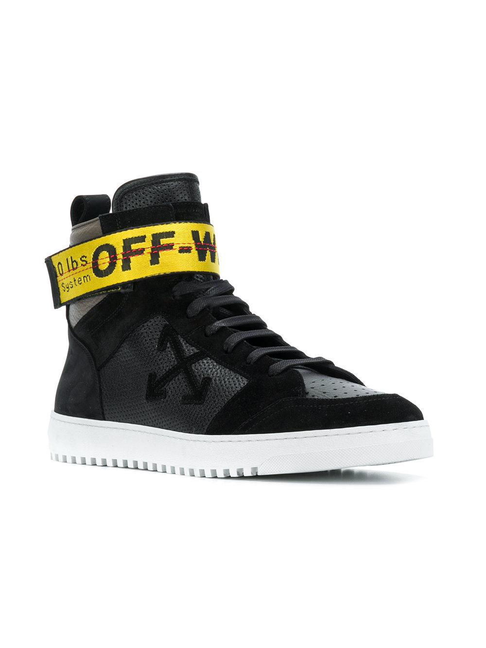 Off-White c/o Virgil Abloh Industrial Strap High Top Sneakers in Black for  Men | Lyst