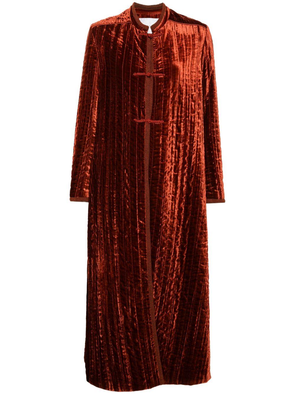 Forte Forte レディース レッド ベルベット シングルコート コート 