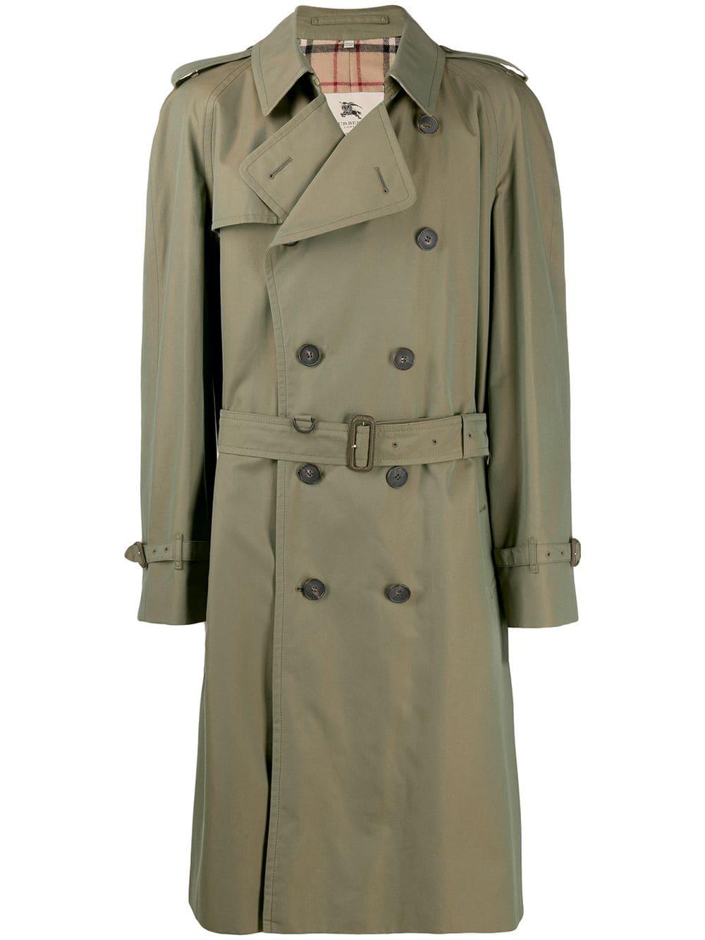 Burberry Pre-Owned Cotton 1990's Trench Coat in Green for Men | Lyst  Australia