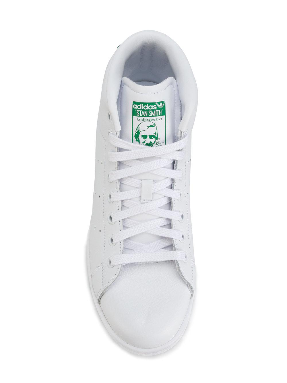 adidas Leather Stan Smith Mid Sneakers in White for Men | Lyst Canada