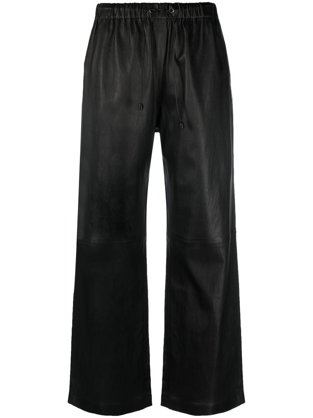 Inès & Maréchal Wide Drawstring Leather Trousers in Black | Lyst Australia