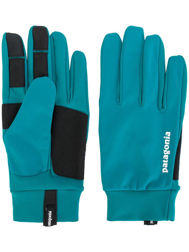 Patagonia Synthetic Panelled Logo Gloves in Blue for Men Lyst
