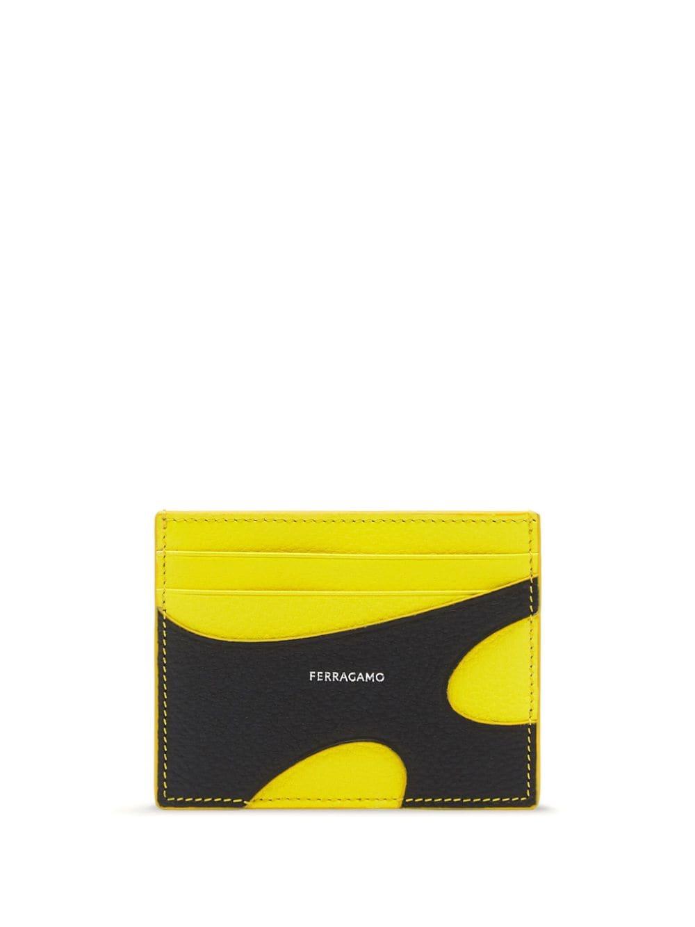 Ferragamo Cut-out Detail Leather Cardholder in Yellow for Men | Lyst
