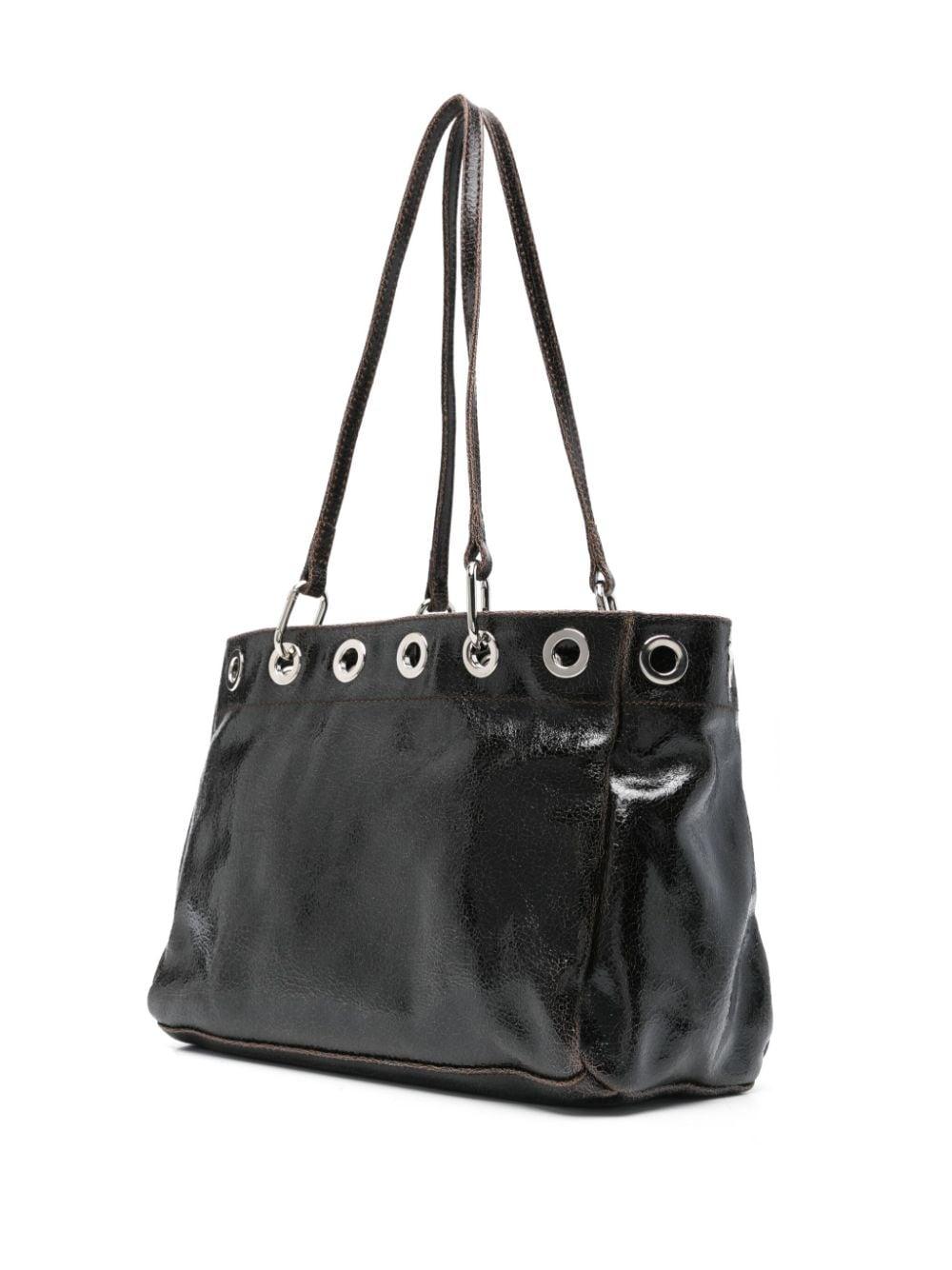 paloma-wool ブラックレザーハンドバッグ PHILANA-Black shopping bag with multiposition handles