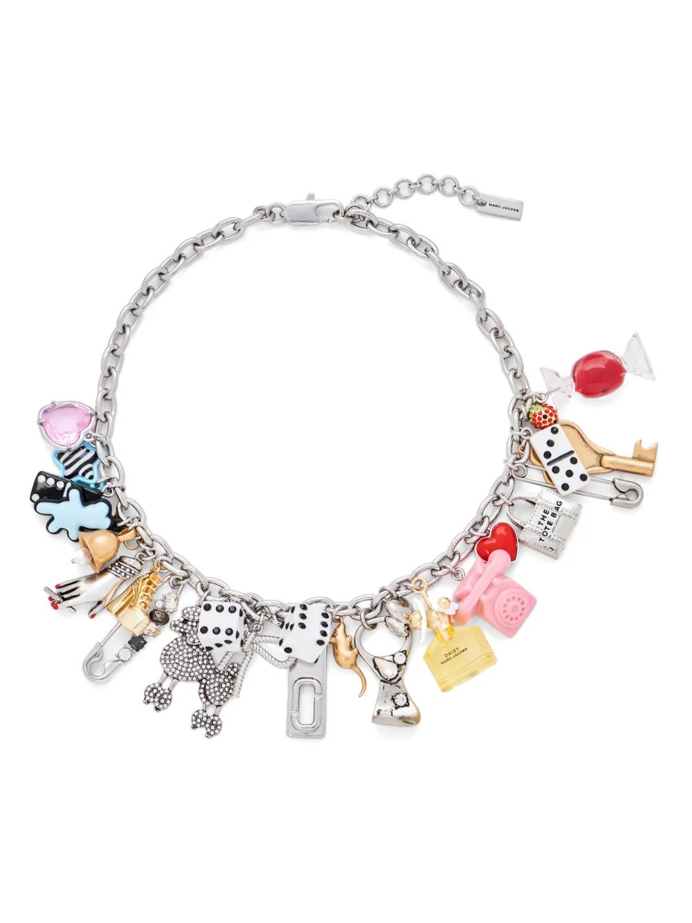 Marc Jacobs Sticker Charm Statement Necklace in Metallic | Lyst