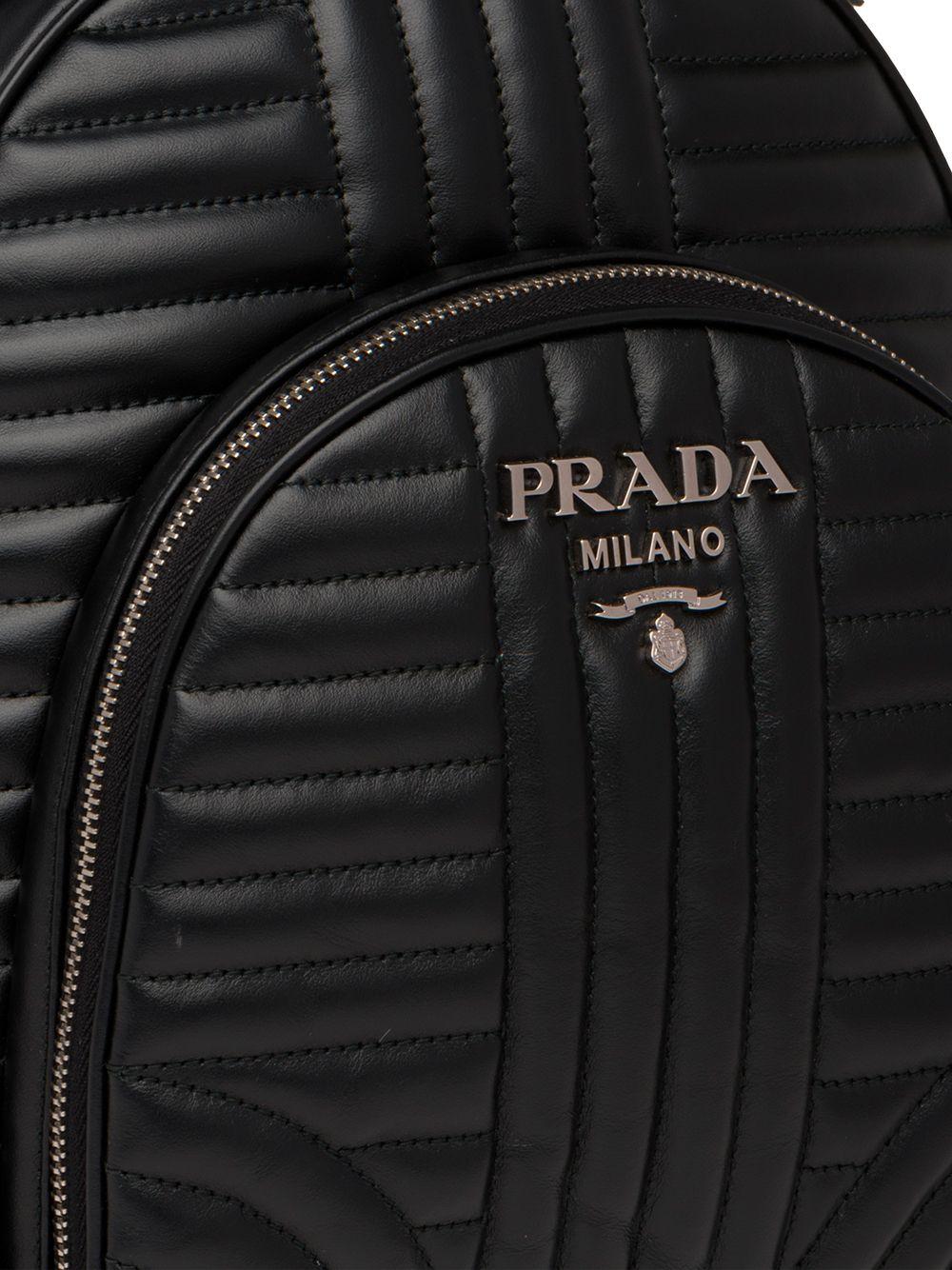 Prada Leather Diagramme Quilted Backpack in Black | Lyst Canada