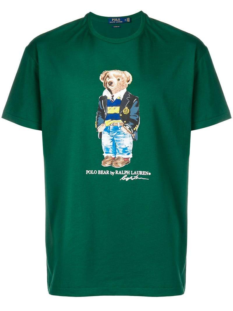 Green polo bear shirt on sale